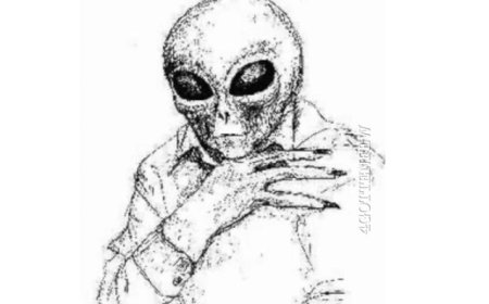 Bill Uhouse et Dan Burich avec l'extraterrestre J-Rod