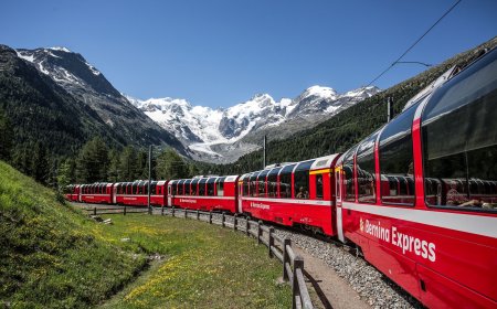 Le train « Bernina Express » en Suisse