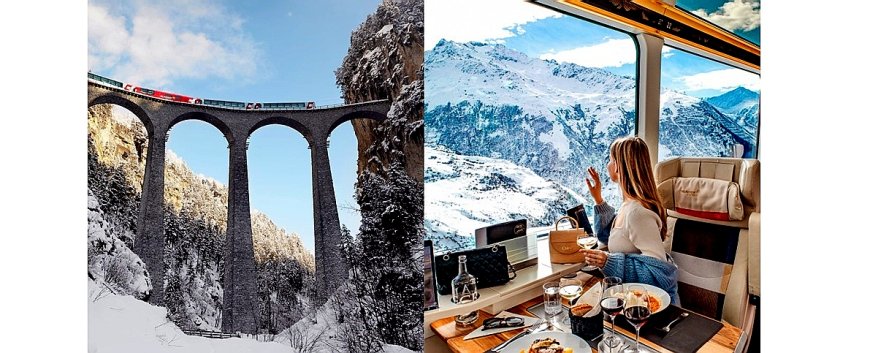 Voyage en train - Glacier Express en Suisse