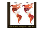 Population des Amériques entre 1950 et 2020
