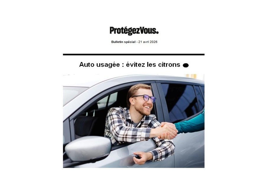 Projet d'achat d'une automobile usagée ?