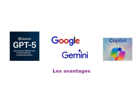Avantages de GPT-5, Gemini et Copilot