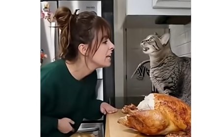 Les chats et un poulet !!!