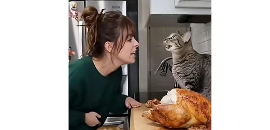 Les chats et un poulet !!!