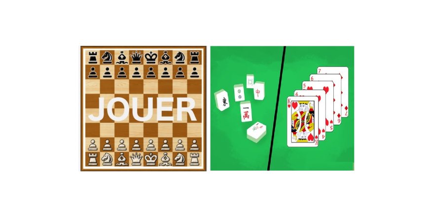 Échecs, Mahjong, Solitaire en ligne